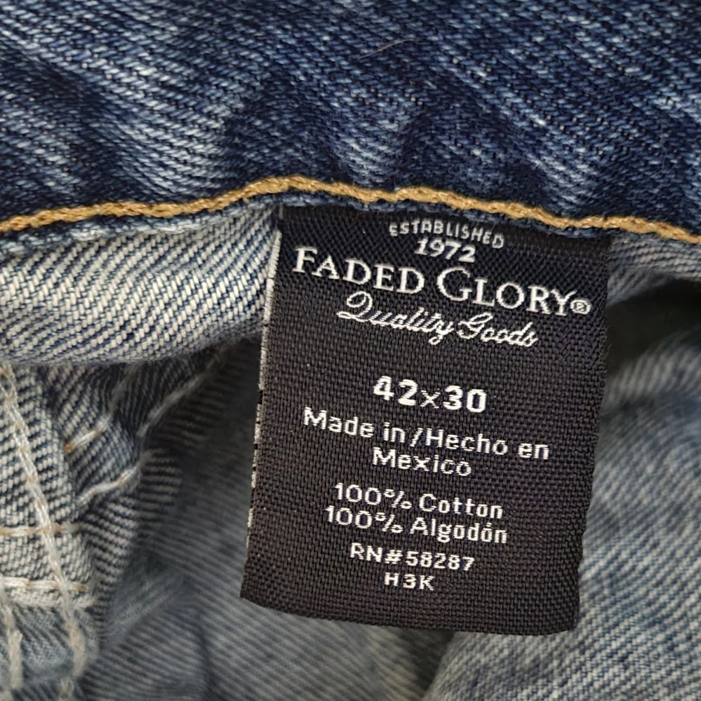 〽️ Faded Glory Denim Jeans Size 42 X 30